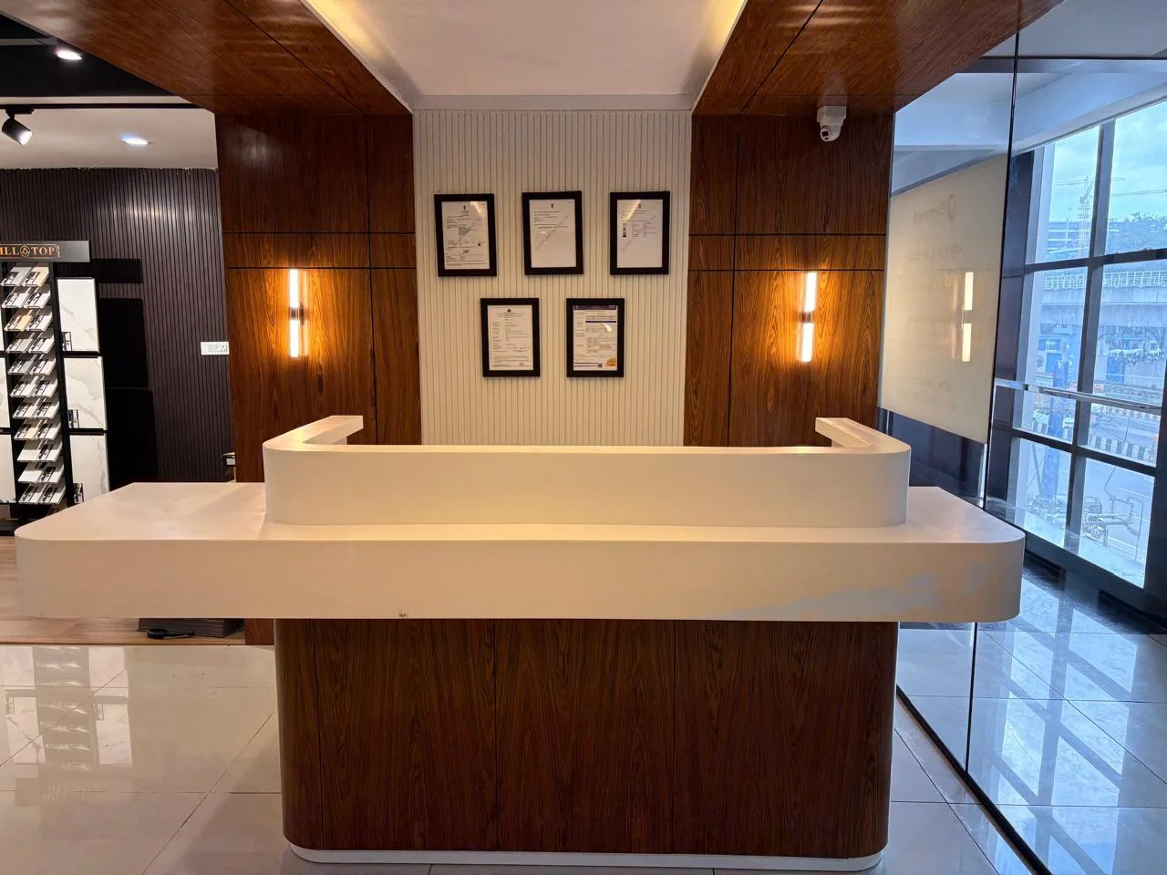 Reception desk at the Elvenwood Experience Centre in Bommasandra