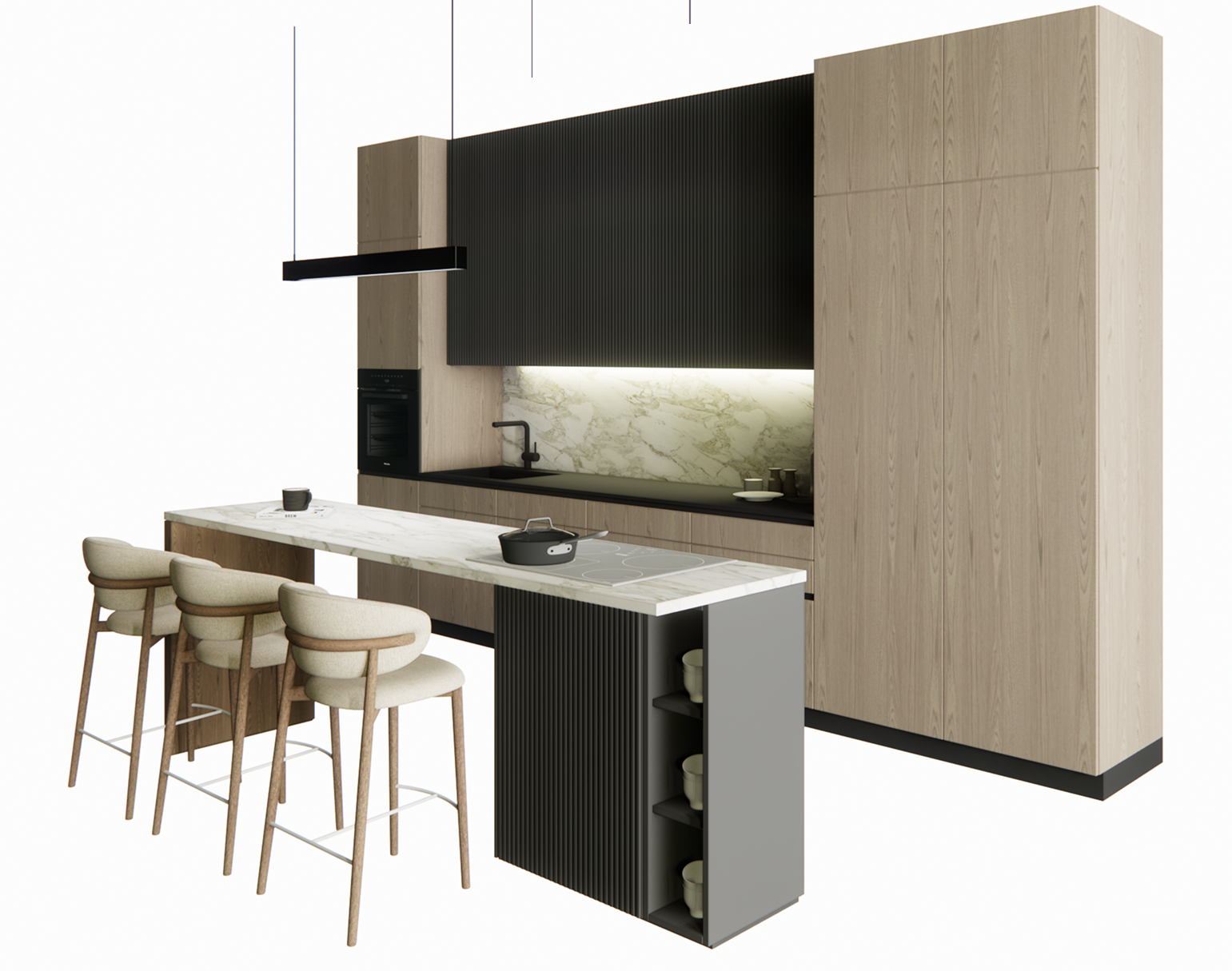 Elvenwood Interiors - Modern modular kitchen design with premium finishes and contemporary styling